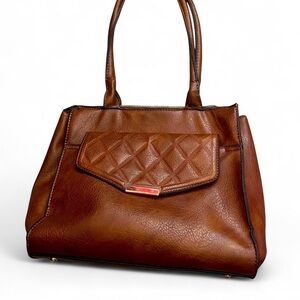 Elegant Brown Leather Shoulder Purse